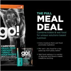 Go! Solutions Carnivore Grain-Free Chicken, Turkey + Duck Adult Recipe Dry Dog Food 17 Go! Solutions Carnivore Grain-Free Chicken, Turkey + Duck Adult Recipe Dry Dog Food -Blue Buffalo || ROYAL CANIN || Wellness Sales 162812 PT6. AC SS1800 V1638484397