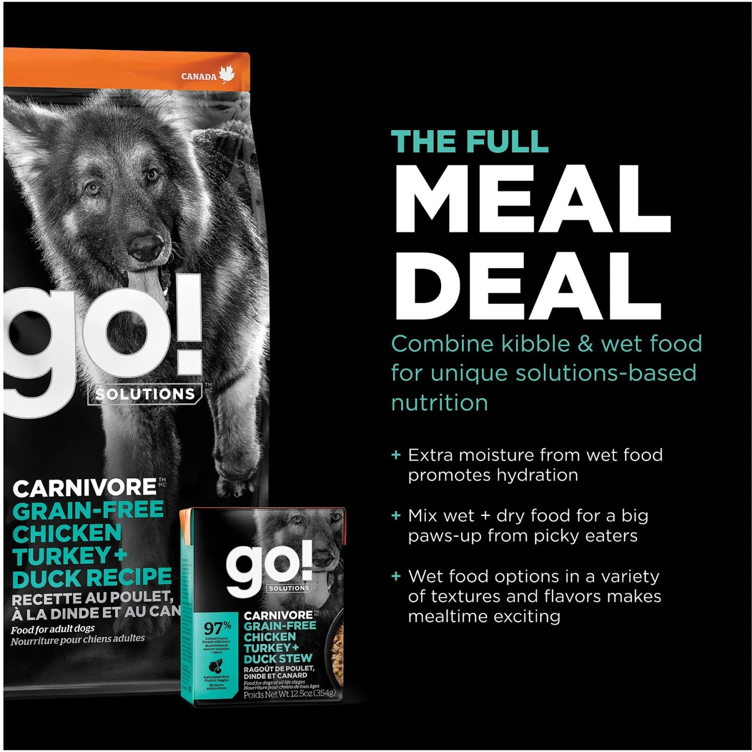 Go! Solutions Carnivore Grain-Free Chicken, Turkey + Duck Adult Recipe Dry Dog Food 9 Go! Solutions Carnivore Grain-Free Chicken, Turkey + Duck Adult Recipe Dry Dog Food - Image 7