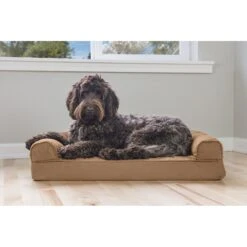 FurHaven Quilted Memory Top Bolster Cat & Dog Bed With Removable Cover