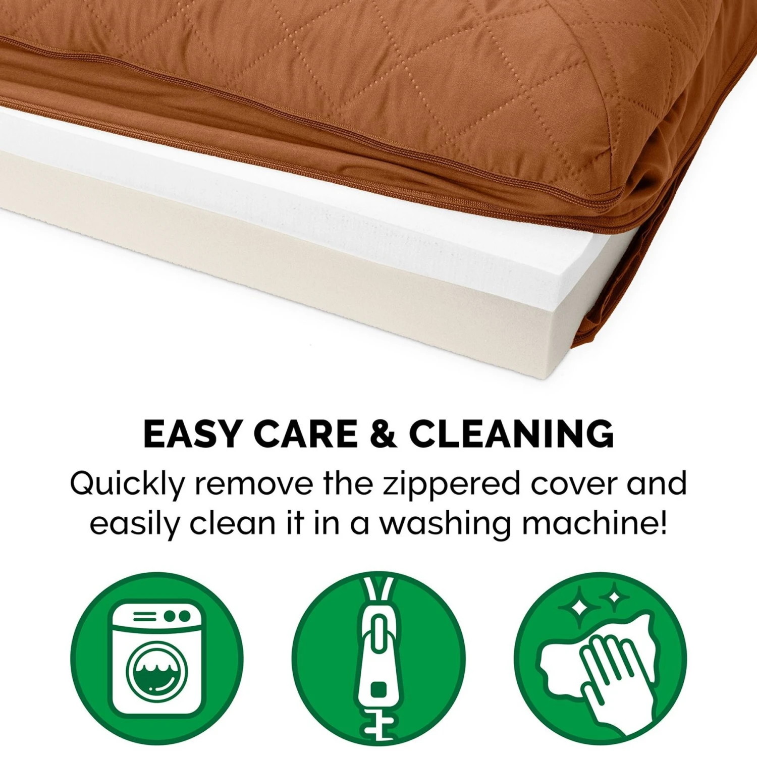 FurHaven Quilted Memory Top Bolster Cat & Dog Bed With Removable Cover 11 FurHaven Quilted Memory Top Bolster Cat & Dog Bed With Removable Cover - Image 9