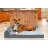 FurHaven Two Tone Faux Fur & Suede Deluxe Chaise Cooling Gel Dog & Cat Bed With Removable Cover -Blue Buffalo || ROYAL CANIN || Wellness Sales 176048 MAIN. AC SS1800 V1601479872