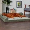FurHaven Two-Tone Deluxe Chaise Memory Top Cat & Dog Bed With Removable Cover -Blue Buffalo || ROYAL CANIN || Wellness Sales 176268 MAIN. AC SS1800 V1606799828