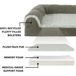 FurHaven Two-Tone Deluxe Chaise Memory Top Cat & Dog Bed With Removable Cover -Blue Buffalo || ROYAL CANIN || Wellness Sales 176268 PT5. AC SS1800 V1606786088