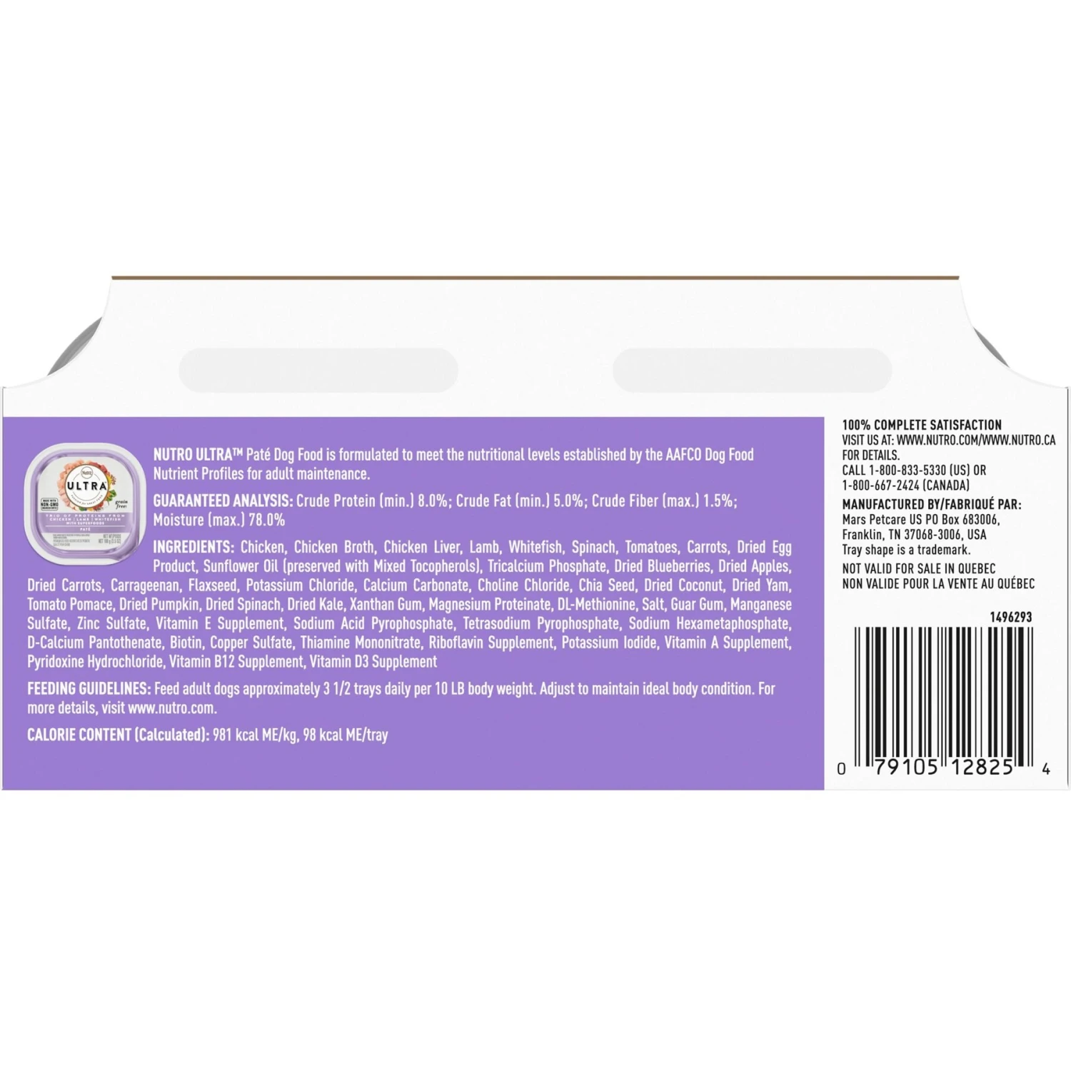 Nutro Ultra Trio Of Proteins Adult Grain-Free Chicken, Lamb, Whitefish Pate Wet Dog Food Trays 4 Nutro Ultra Trio Of Proteins Adult Grain-Free Chicken, Lamb, Whitefish Pate Wet Dog Food Trays - Image 2