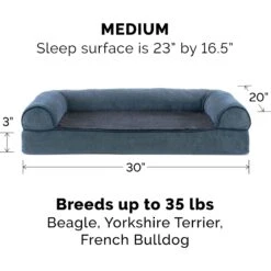 FurHaven Faux Fleece Orthopedic Bolster Cat & Dog Bed With Removable Cover -Blue Buffalo || ROYAL CANIN || Wellness Sales 178112 PT4. AC SS1800 V1669921772