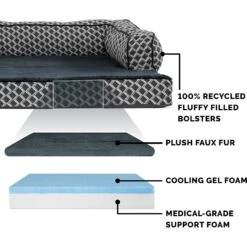 FurHaven Comfy Couch Cooling Gel Cat & Dog Bed With Removable Cover 16 FurHaven Comfy Couch Cooling Gel Cat & Dog Bed With Removable Cover -Blue Buffalo || ROYAL CANIN || Wellness Sales 178854 PT5. AC SS1800 V1613090821