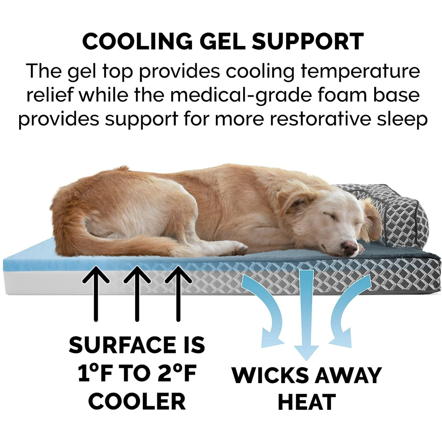 FurHaven Comfy Couch Cooling Gel Cat & Dog Bed With Removable Cover 9 FurHaven Comfy Couch Cooling Gel Cat & Dog Bed With Removable Cover - Image 7