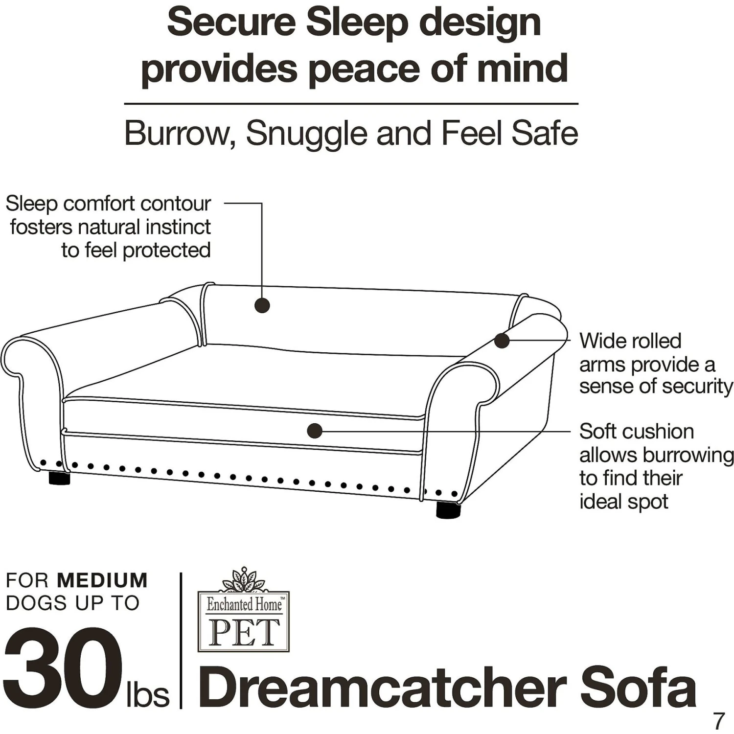 Enchanted Home Pet Dreamcatcher Sofa Cat & Dog Bed With Removable Cover, Caramel, Medium 11 Enchanted Home Pet Dreamcatcher Sofa Cat & Dog Bed With Removable Cover, Caramel, Medium - Image 9