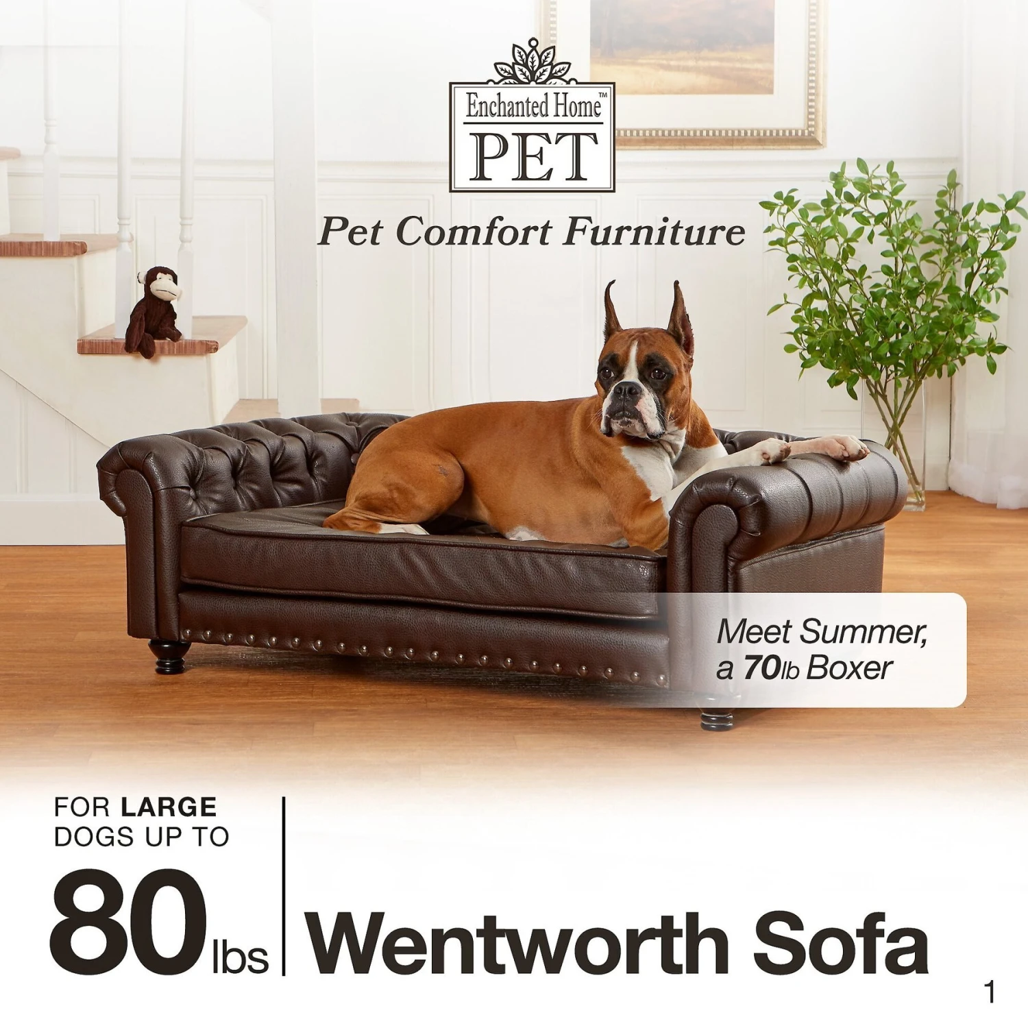 Enchanted Home Pet Wentworth Sofa Dog Bed With Removable Cover, Large, Charcoal Grey 7 Enchanted Home Pet Wentworth Sofa Dog Bed With Removable Cover, Large, Charcoal Grey - Image 5