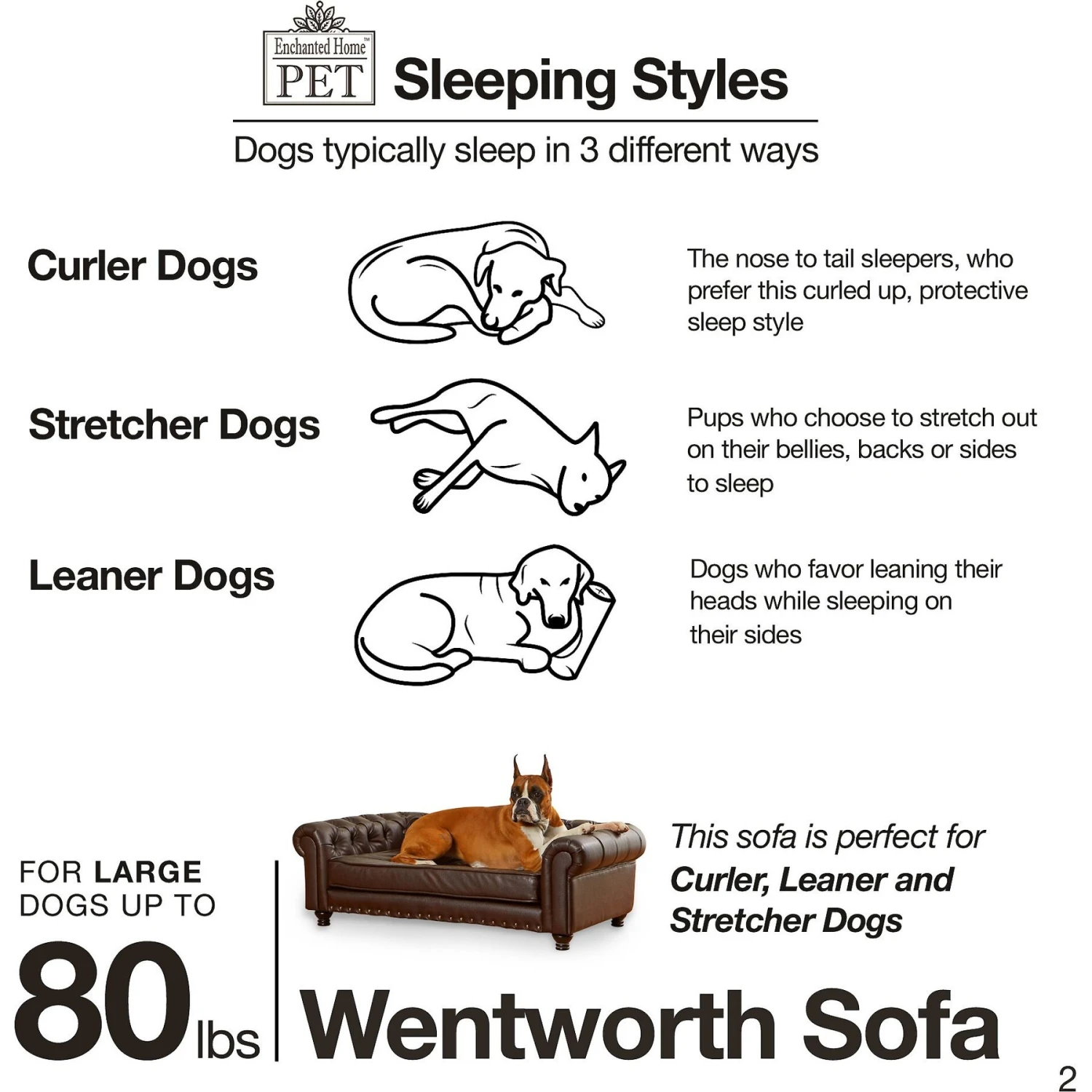 Enchanted Home Pet Wentworth Sofa Dog Bed With Removable Cover, Large, Charcoal Grey 8 Enchanted Home Pet Wentworth Sofa Dog Bed With Removable Cover, Large, Charcoal Grey - Image 6