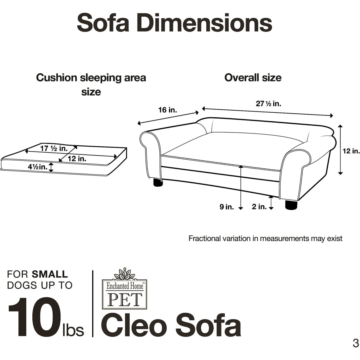Enchanted Home Pet Cleo Sofa Cat & Dog Bed With Removable Cover, Small 9 Enchanted Home Pet Cleo Sofa Cat & Dog Bed With Removable Cover, Small - Image 7