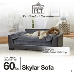 Enchanted Home Pet Skylar Sofa Dog Bed With Removable Cover, Large -Blue Buffalo || ROYAL CANIN || Wellness Sales 180310 PT4. AC SS1800 V1563226619