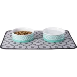 Bone Dry Paw Lattice Print Non-Skid Ceramic Dog & Cat Bowl Set -Blue Buffalo || ROYAL CANIN || Wellness Sales 185453 PT2. AC SS1800 V1599195679