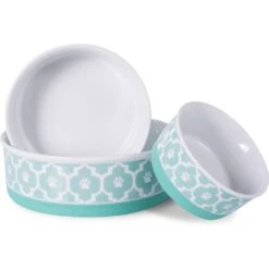 Bone Dry Paw Lattice Print Non-Skid Ceramic Dog & Cat Bowl Set -Blue Buffalo || ROYAL CANIN || Wellness Sales 185453 PT5. AC SS1800 V1599190890