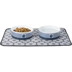 Bone Dry Striped Non-Skid Ceramic Dog & Cat Bowl Set 11 Bone Dry Striped Non-Skid Ceramic Dog & Cat Bowl Set -Blue Buffalo || ROYAL CANIN || Wellness Sales 185464 PT2. AC SS1800 V1599196873