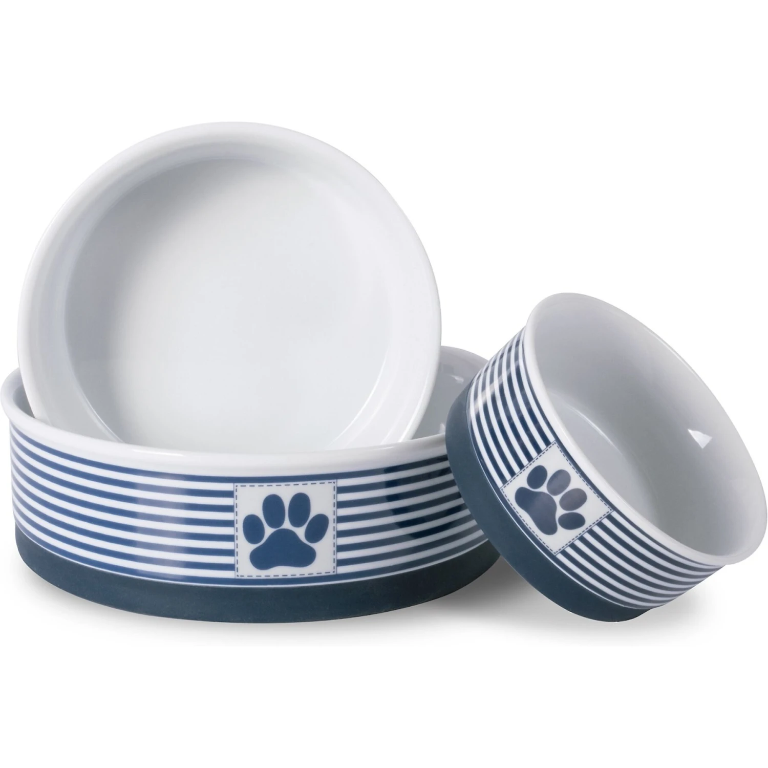 Bone Dry Striped Non-Skid Ceramic Dog & Cat Bowl Set 8 Bone Dry Striped Non-Skid Ceramic Dog & Cat Bowl Set - Image 6
