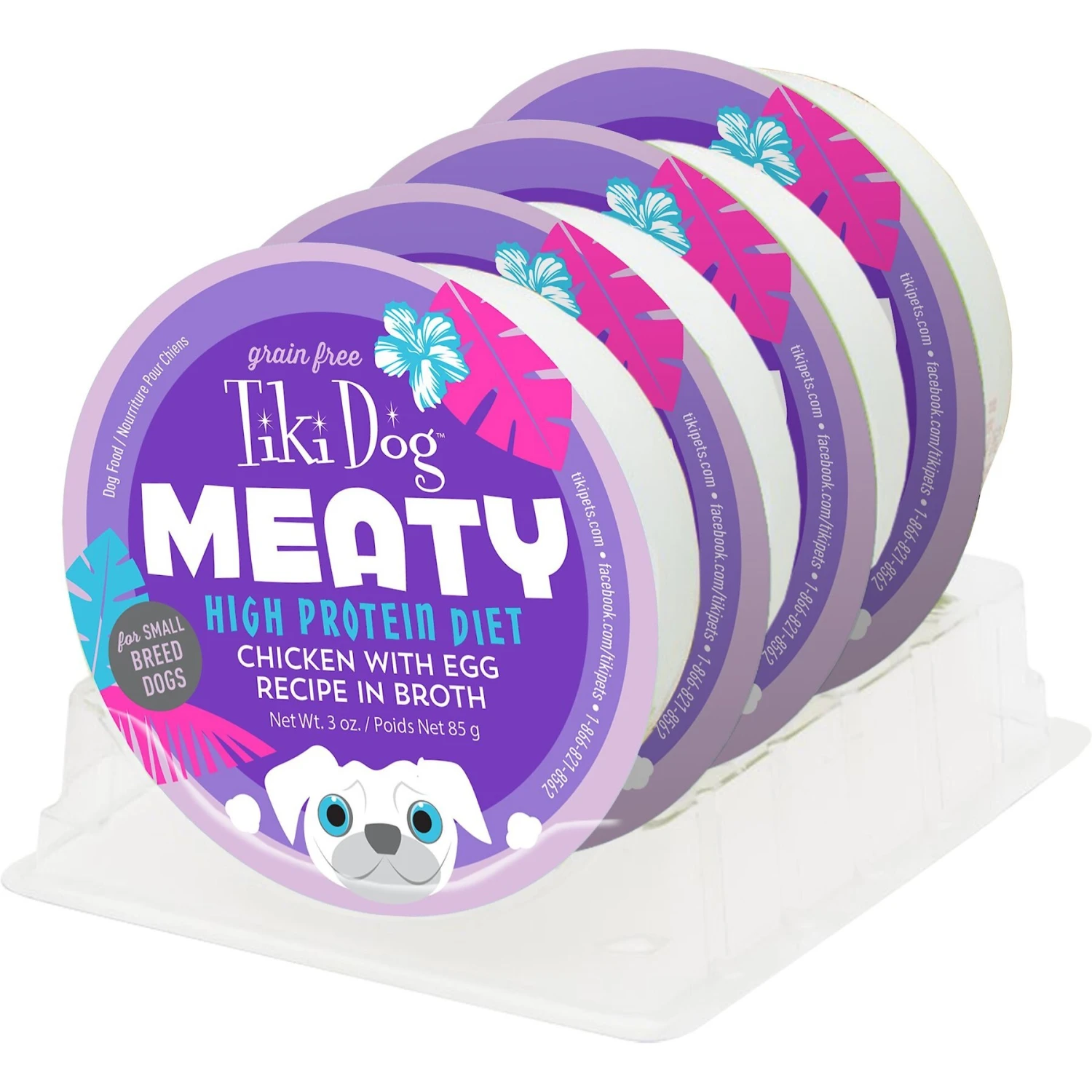 Tiki Dog Meaty High Protein Diet Chicken With Egg Recipe In Broth Grain-Free Wet Dog Food, 3-oz Cup, Case Of 4 4 Tiki Dog Meaty High Protein Diet Chicken With Egg Recipe In Broth Grain-Free Wet Dog Food, 3-oz Cup, Case Of 4 - Image 2