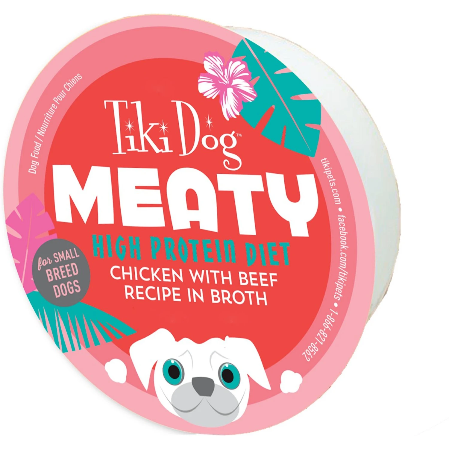 Tiki Dog Meaty High Protein Diet Chicken With Beef Recipe In Broth Grain-Free Wet Dog Food, 3-oz Cup, Case Of 4 3 Tiki Dog Meaty High Protein Diet Chicken With Beef Recipe In Broth Grain-Free Wet Dog Food, 3-oz Cup, Case Of 4