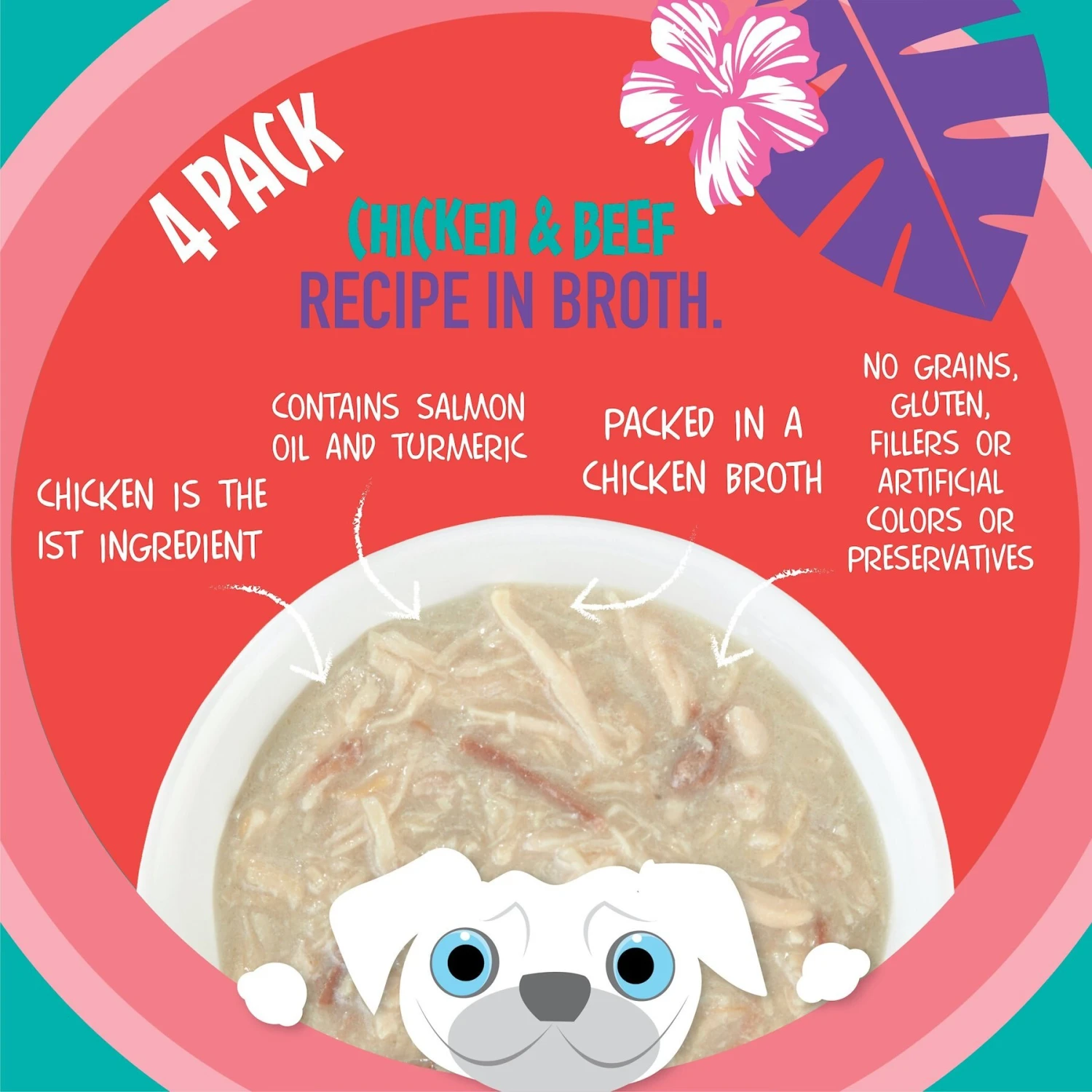 Tiki Dog Meaty High Protein Diet Chicken With Beef Recipe In Broth Grain-Free Wet Dog Food, 3-oz Cup, Case Of 4 4 Tiki Dog Meaty High Protein Diet Chicken With Beef Recipe In Broth Grain-Free Wet Dog Food, 3-oz Cup, Case Of 4 - Image 2