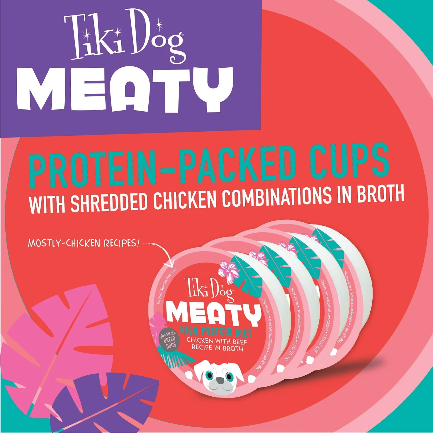 Tiki Dog Meaty High Protein Diet Chicken With Beef Recipe In Broth Grain-Free Wet Dog Food, 3-oz Cup, Case Of 4 5 Tiki Dog Meaty High Protein Diet Chicken With Beef Recipe In Broth Grain-Free Wet Dog Food, 3-oz Cup, Case Of 4 - Image 3