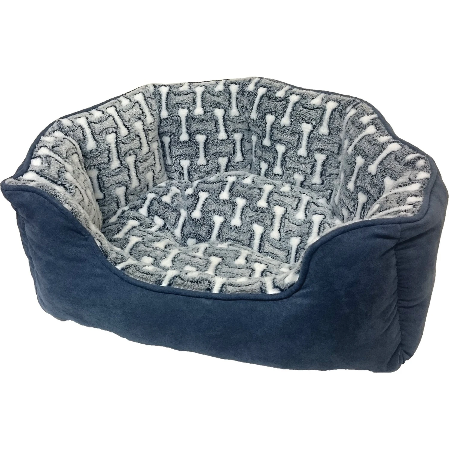 Ethical Pet Sleep Zone Bones Scallop Bolster Dog Bed 3 Ethical Pet Sleep Zone Bones Scallop Bolster Dog Bed