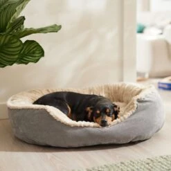 Ethical Pet Sleep Zone Carved Plush Bolster Cat & Dog Bed