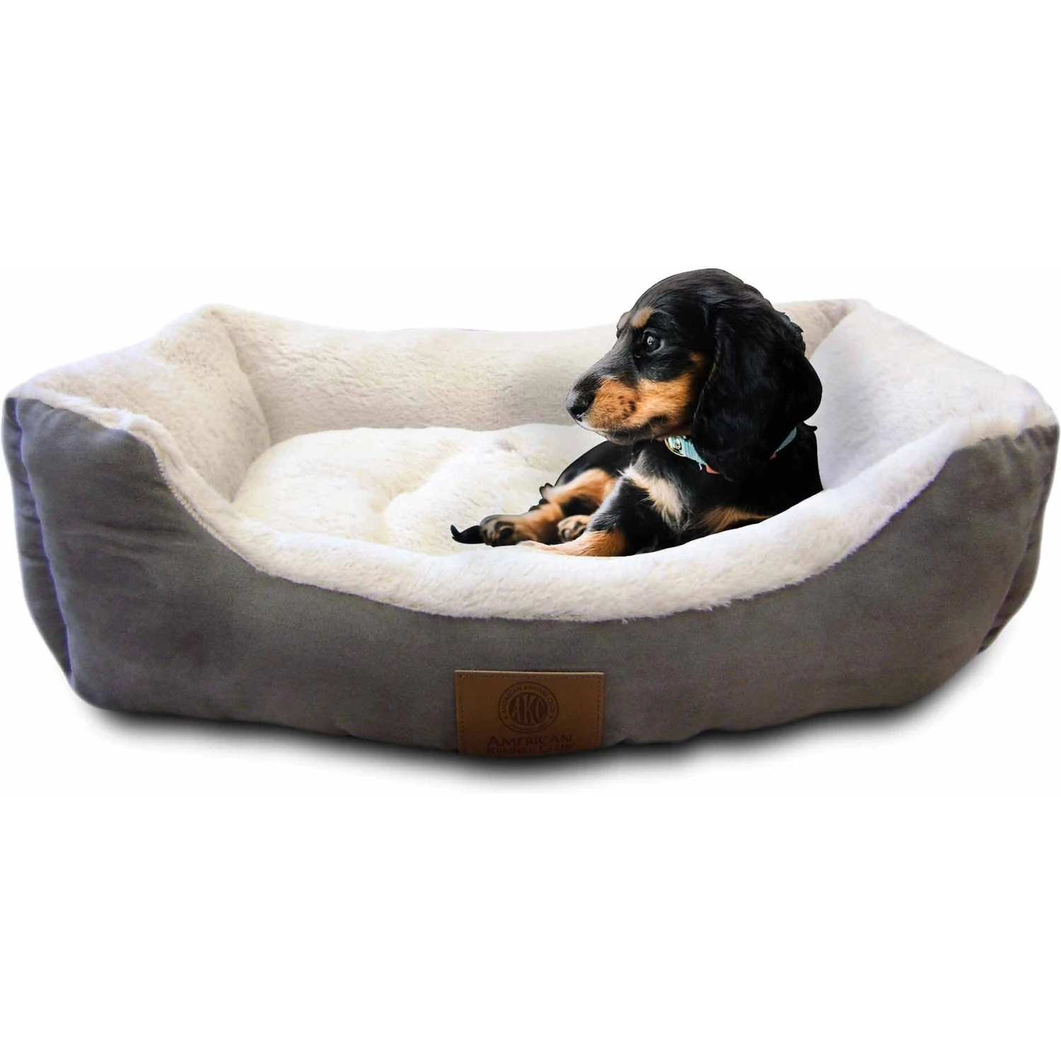 American Kennel Club AKC Burlap Bolster Cat & Dog Bed 4 American Kennel Club AKC Burlap Bolster Cat & Dog Bed - Image 2