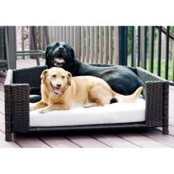Iconic Pet Rattan Rectangular Sofa Cat & Dog Bed With Removable Cover, Espresso -Blue Buffalo || ROYAL CANIN || Wellness Sales 192464 PT3. AC SS1800 V1568755927