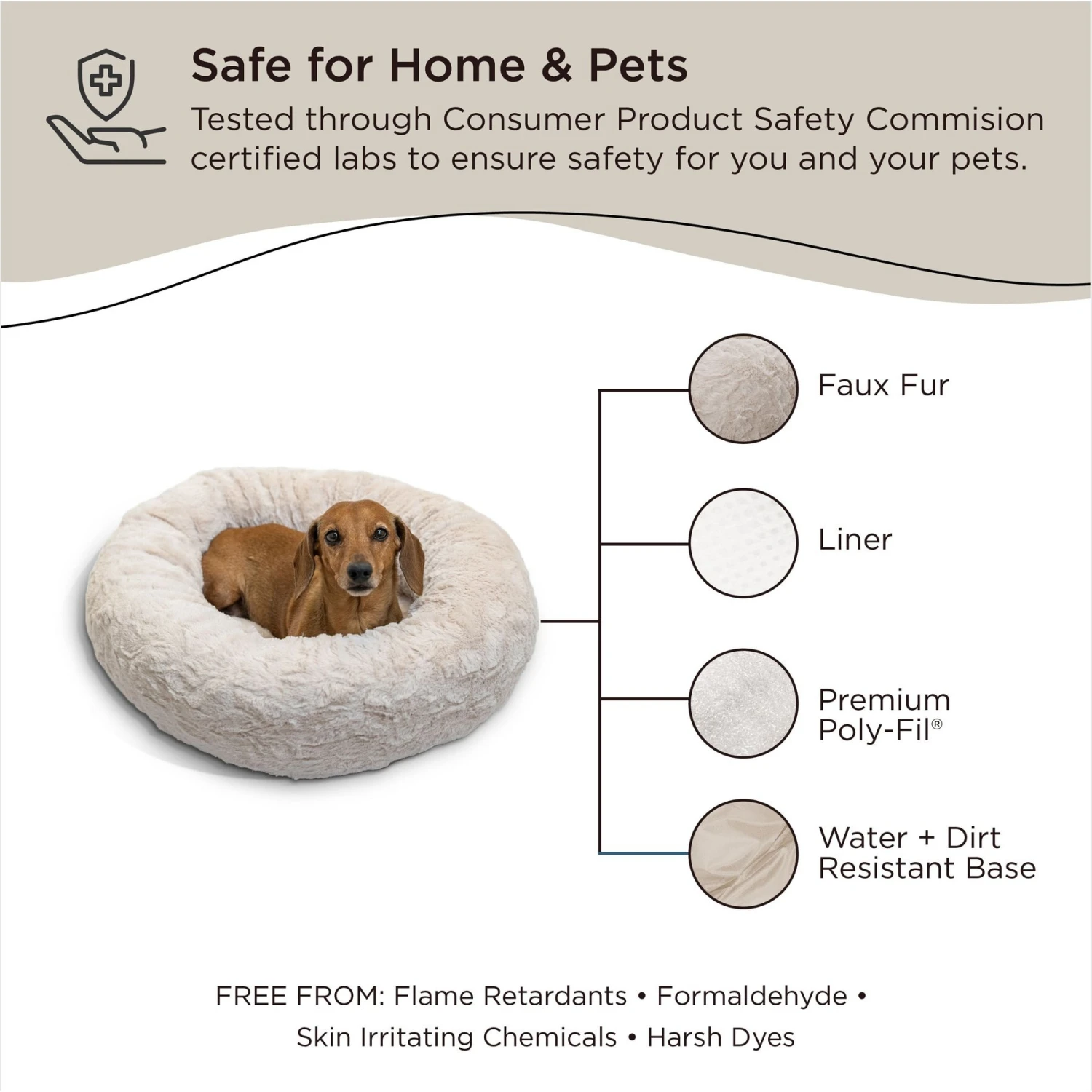Best Friends By Sheri Calming Lux Fur Donut Cuddler Bolster Cat & Dog Bed 9 Best Friends By Sheri Calming Lux Fur Donut Cuddler Bolster Cat & Dog Bed - Image 7