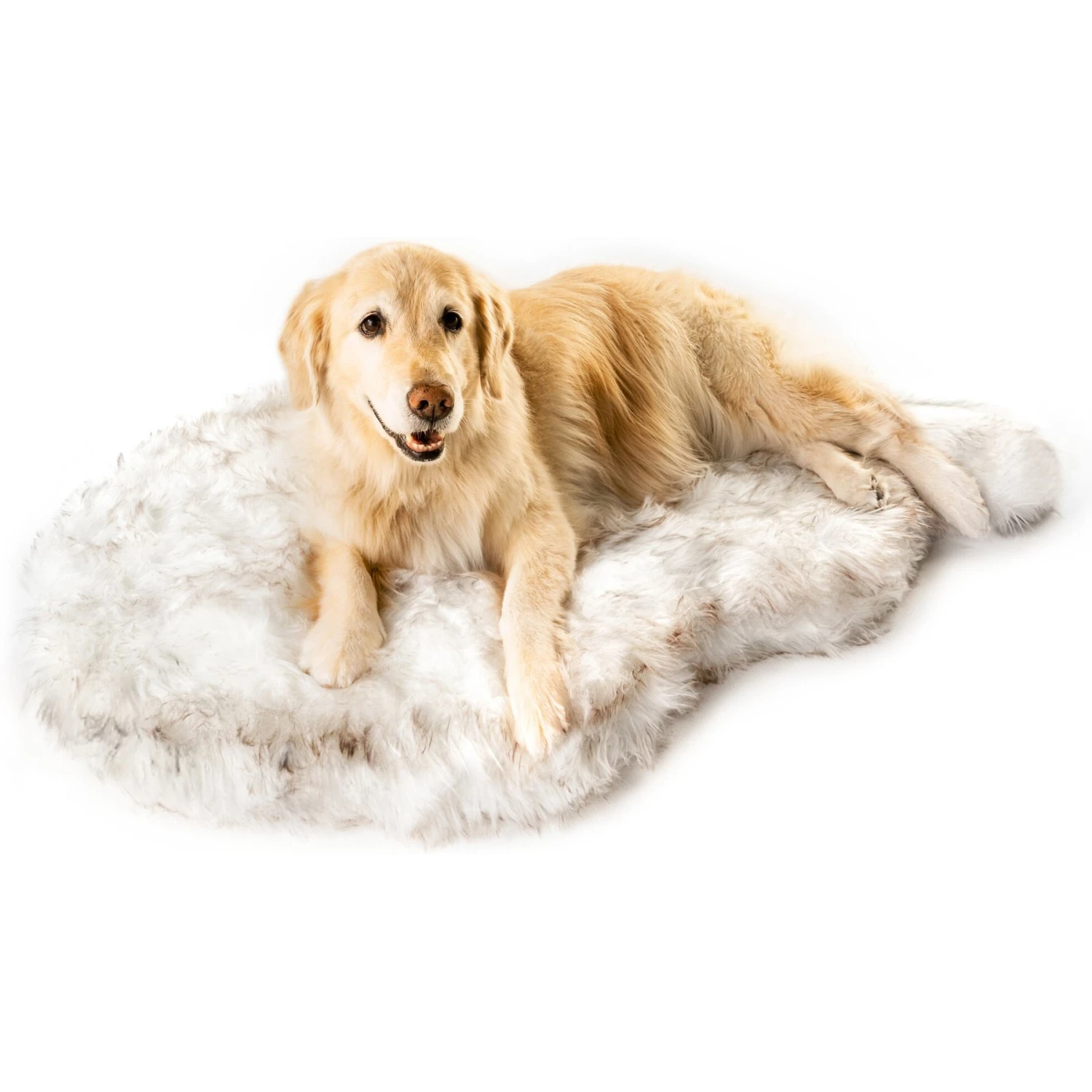 PawBrands PupRug Faux Fur Curve Orthopedic Pillow Dog Bed With Removable Cover, White 3 PawBrands PupRug Faux Fur Curve Orthopedic Pillow Dog Bed With Removable Cover, White