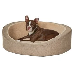 MidWest QuietTime Deluxe Hudson Bolster Cat & Dog Bed With Removable Cover