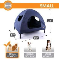 K&H Pet Products Original Indoor/Outdoor Covered Elevated Dog Bed, Navy Blue -Blue Buffalo || ROYAL CANIN || Wellness Sales 199139 PT1. AC SS1800 V1627944441