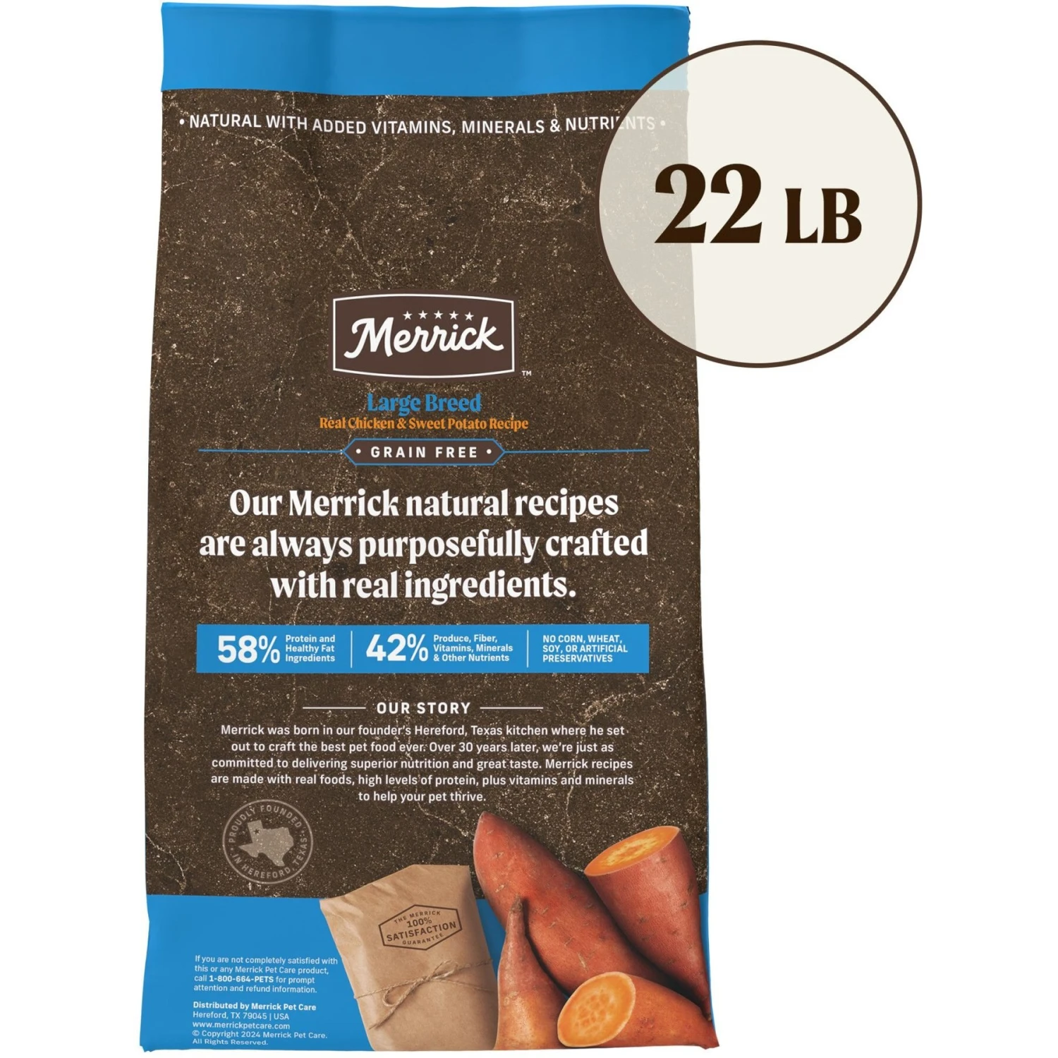 Merrick Grain-Free Large Breed Dry Dog Food Real Chicken & Sweet Potato Recipe 4 Merrick Grain-Free Large Breed Dry Dog Food Real Chicken & Sweet Potato Recipe - Image 2