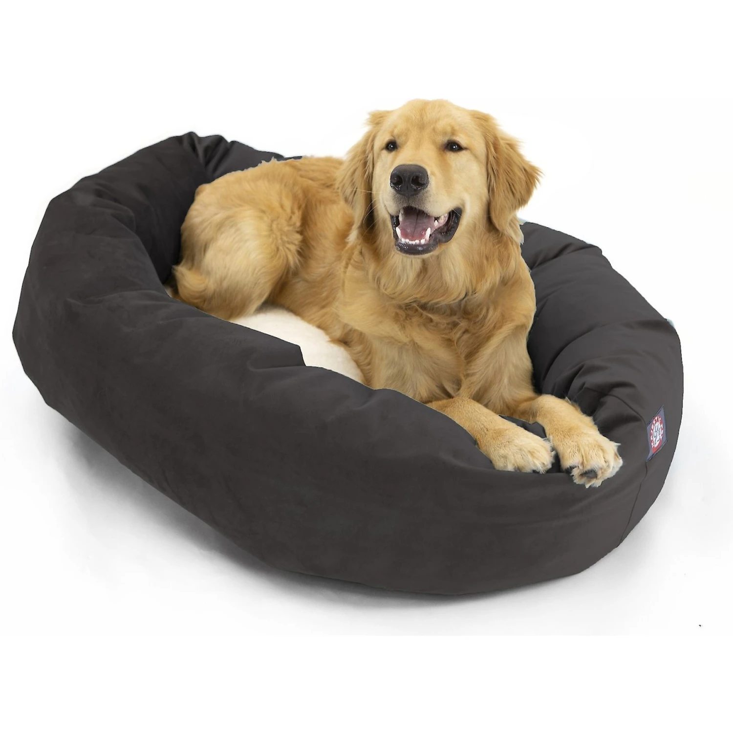 Majestic Pet Velvet Sherpa Bagel Bolster Dog Bed 3 Majestic Pet Velvet Sherpa Bagel Bolster Dog Bed