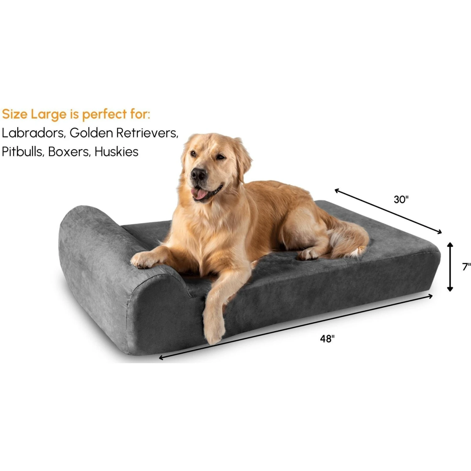 Big Barker 7" Headrest Orthopedic Pillow Dog Bed With Removable Cover 4 Big Barker 7" Headrest Orthopedic Pillow Dog Bed With Removable Cover - Image 2