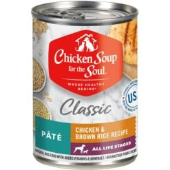 Chicken Soup For The Soul Classic Pate Chicken & Brown Rice Recipe Canned Dog Food, 13-oz, Case Of 12