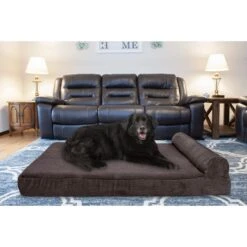 FurHaven Chaise Lounge Memory Top Cat & Dog Bed With Removable Cover