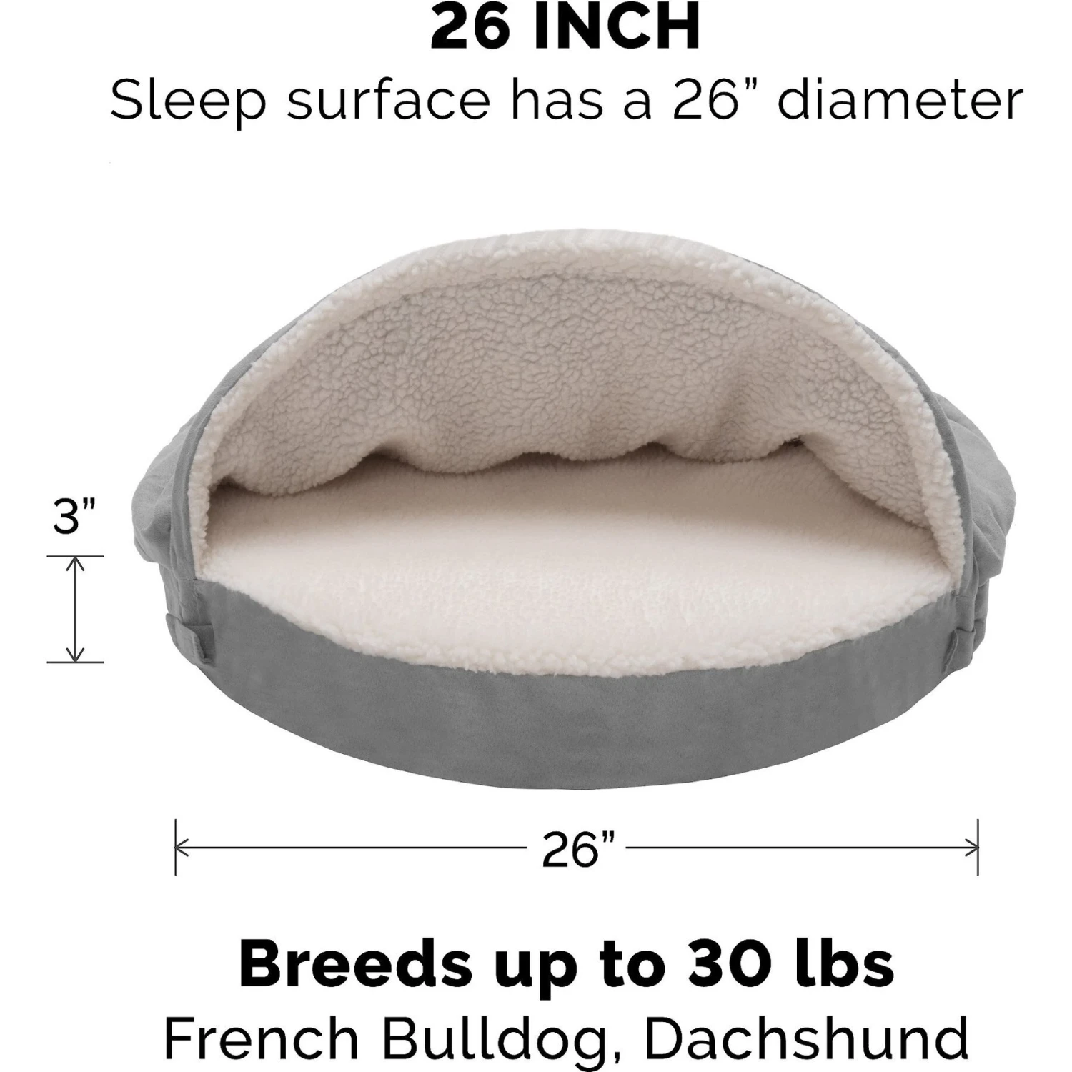 FurHaven Faux Sheepskin Snuggery Orthopedic Cat & Dog Bed With Removable Cover 7 FurHaven Faux Sheepskin Snuggery Orthopedic Cat & Dog Bed With Removable Cover - Image 5
