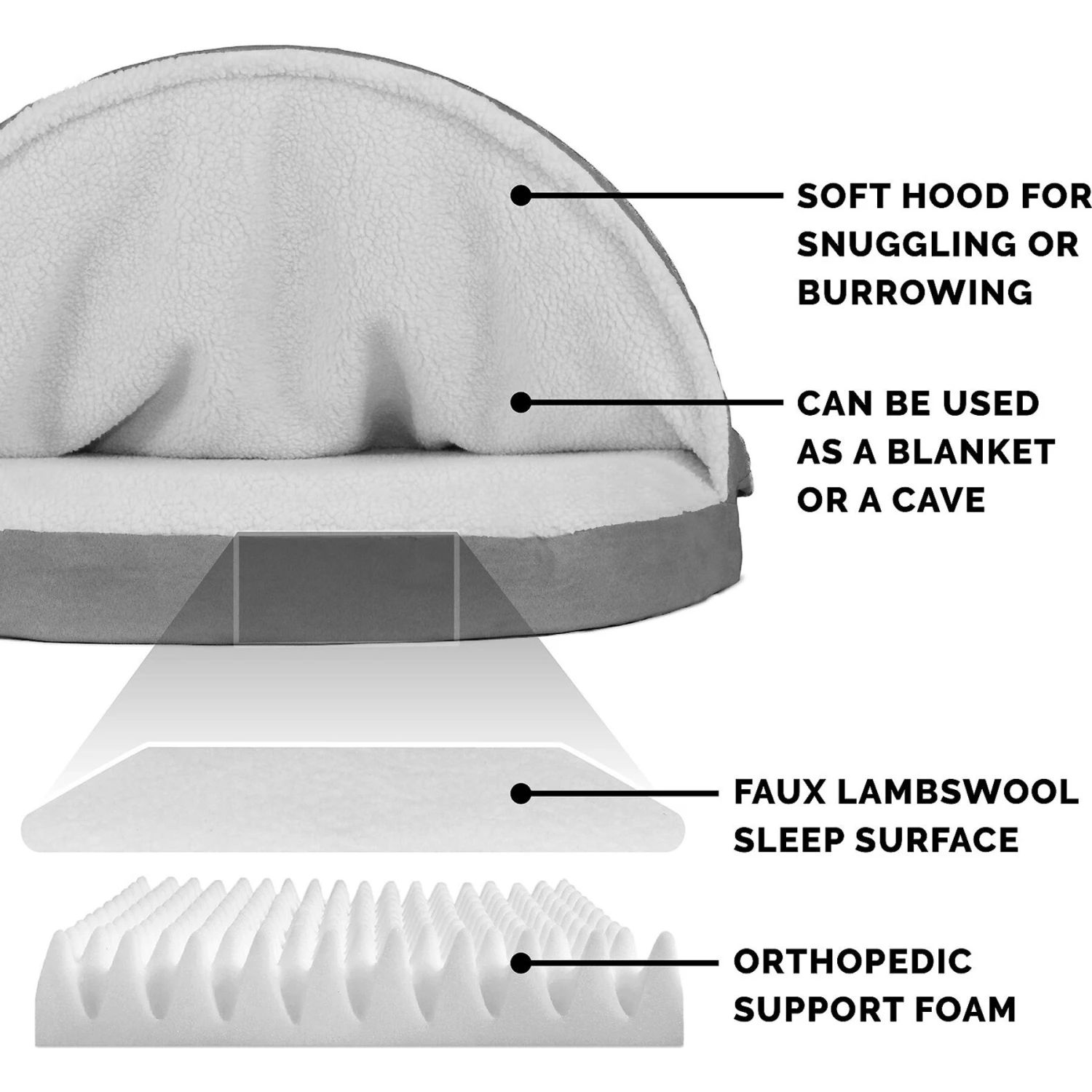 FurHaven Faux Sheepskin Snuggery Orthopedic Cat & Dog Bed With Removable Cover 8 FurHaven Faux Sheepskin Snuggery Orthopedic Cat & Dog Bed With Removable Cover - Image 6