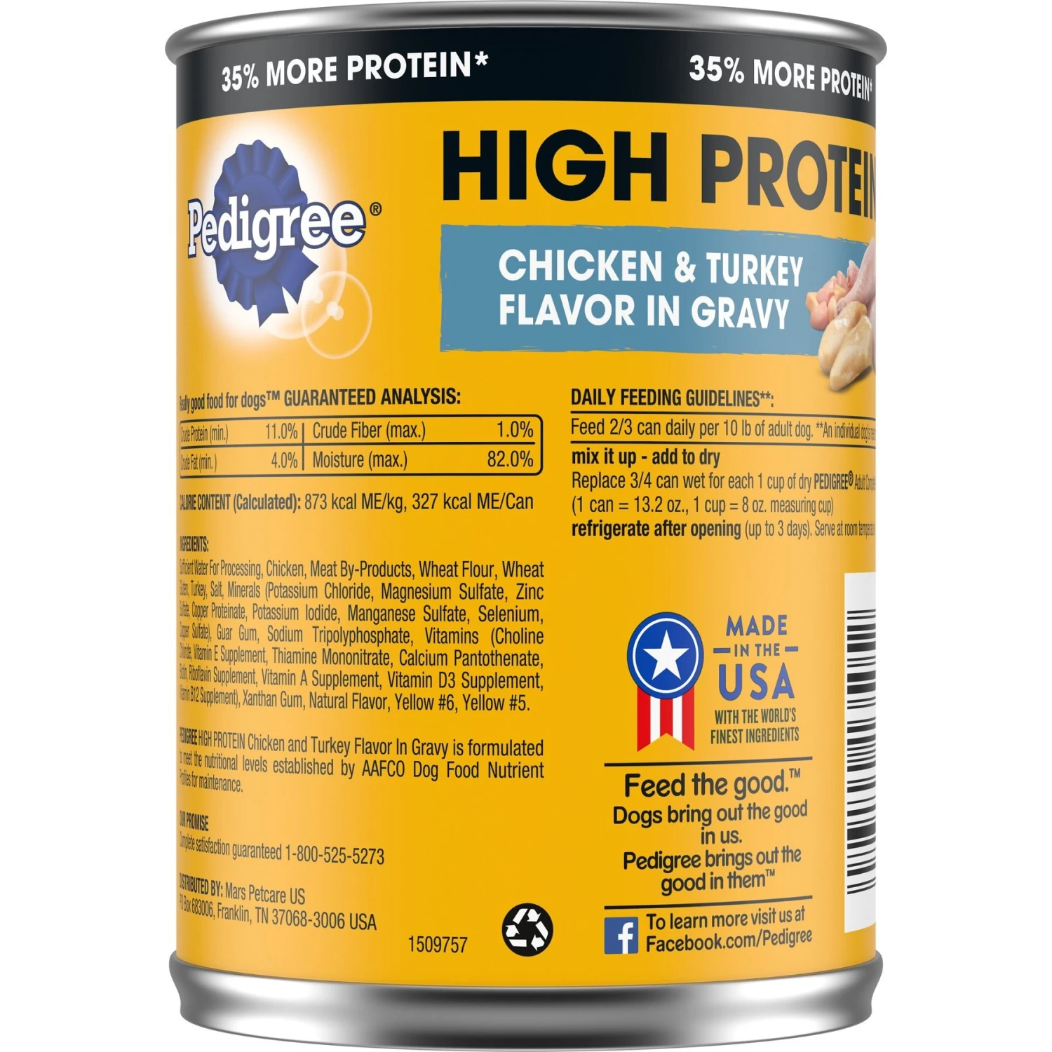 Pedigree High Protein Chicken & Turkey Flavor In Gravy Canned Dog Food, 13.2-oz Can, Case Of 12 4 Pedigree High Protein Chicken & Turkey Flavor In Gravy Canned Dog Food, 13.2-oz Can, Case Of 12 - Image 2