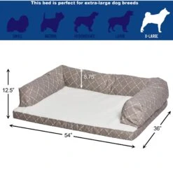 MidWest QuietTime Couture Hampton Orthopedic Bolster Dog Bed With Removable Cover -Blue Buffalo || ROYAL CANIN || Wellness Sales 213014 PT2. AC SS1800 V1576086529
