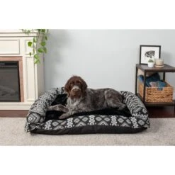 FurHaven Southwest Kilim Bolster Cat & Dog Bed
