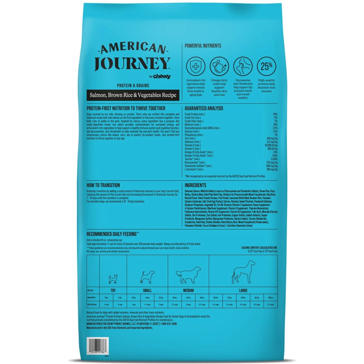 American Journey Protein & Grains Senior Salmon, Brown Rice & Vegetables Recipe Dry Dog Food, 28-lb Bag 4 American Journey Protein & Grains Senior Salmon, Brown Rice & Vegetables Recipe Dry Dog Food, 28-lb Bag - Image 2
