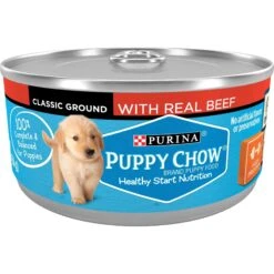 Puppy Chow Classic Ground Beef Pate Wet Puppy Food, 5.5-oz Can, Case Of 24