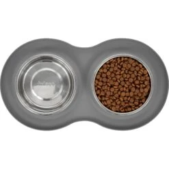 Frisco Double Stainless Steel Pet Bowl With Silicone Mat -Blue Buffalo || ROYAL CANIN || Wellness Sales 215986 PT4. AC SS1800 V1591020068