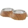 Frisco Double Stainless Steel Bowl, Wood Design -Blue Buffalo || ROYAL CANIN || Wellness Sales 216068 MAIN. AC SS1800 V1591021033
