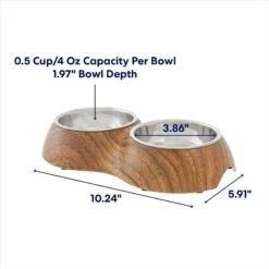 Frisco Double Stainless Steel Bowl, Wood Design 10 Frisco Double Stainless Steel Bowl, Wood Design -Blue Buffalo || ROYAL CANIN || Wellness Sales 216068 PT1. AC SS1800 V1692728193