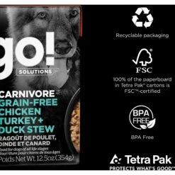 Go! Solutions Carnivore Grain-Free Chicken, Turkey & Duck Stew Dog Food 8 Go! Solutions Carnivore Grain-Free Chicken, Turkey & Duck Stew Dog Food -Blue Buffalo || ROYAL CANIN || Wellness Sales 217949 PT6. AC SS1800 V1683562712