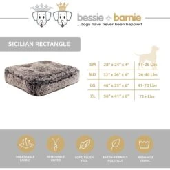 Bessie + Barnie Sicilian Rectangle Pillow Dog Bed With Removable Cover -Blue Buffalo || ROYAL CANIN || Wellness Sales 220904 PT5. AC SS1800 V1589214976