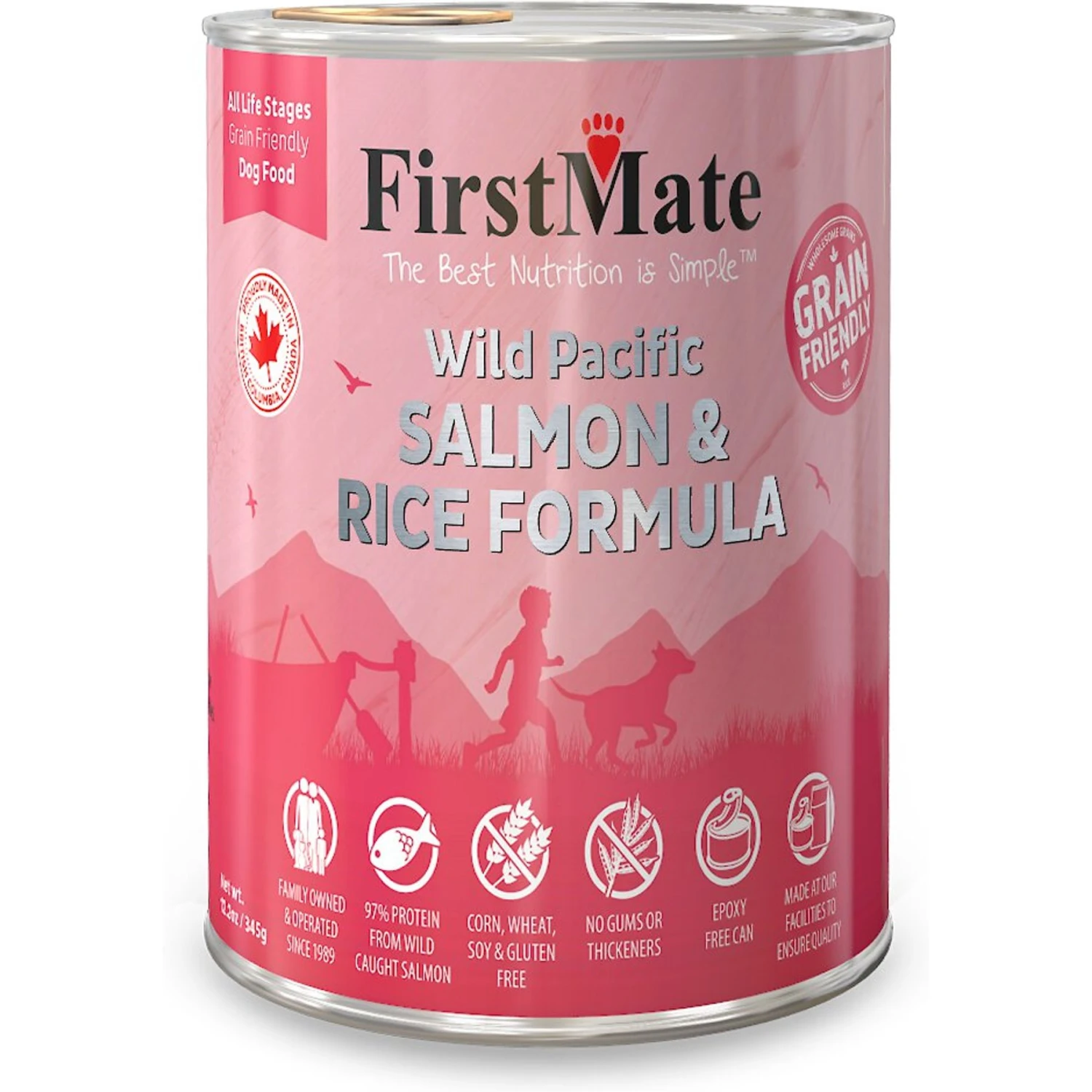 Firstmate Wild Pacific Salmon & Rice Formula Canned Dog Food, 12.2-oz Can, Case Of 12 3 Firstmate Wild Pacific Salmon & Rice Formula Canned Dog Food, 12.2-oz Can, Case Of 12